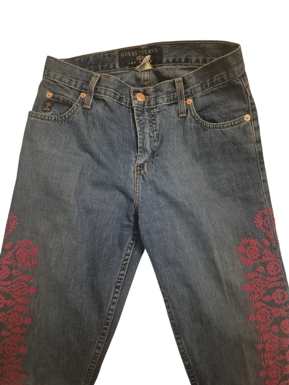 RARE Vintage 1980s GUESS by Marciano Festival BEADED Jeans - Picture 2 of 6